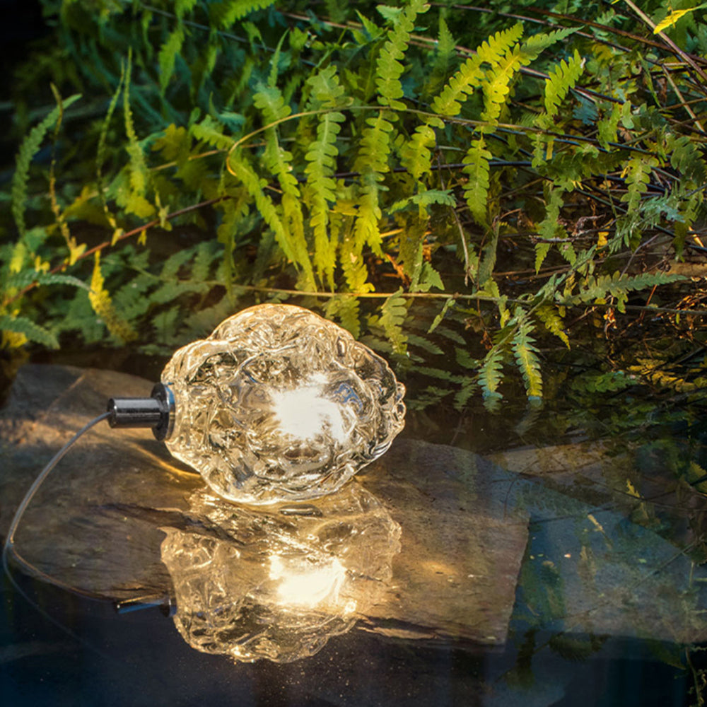 Carina Decoratieve Bloem LED Vloerlamp Goud Metaal/Glas Buiten