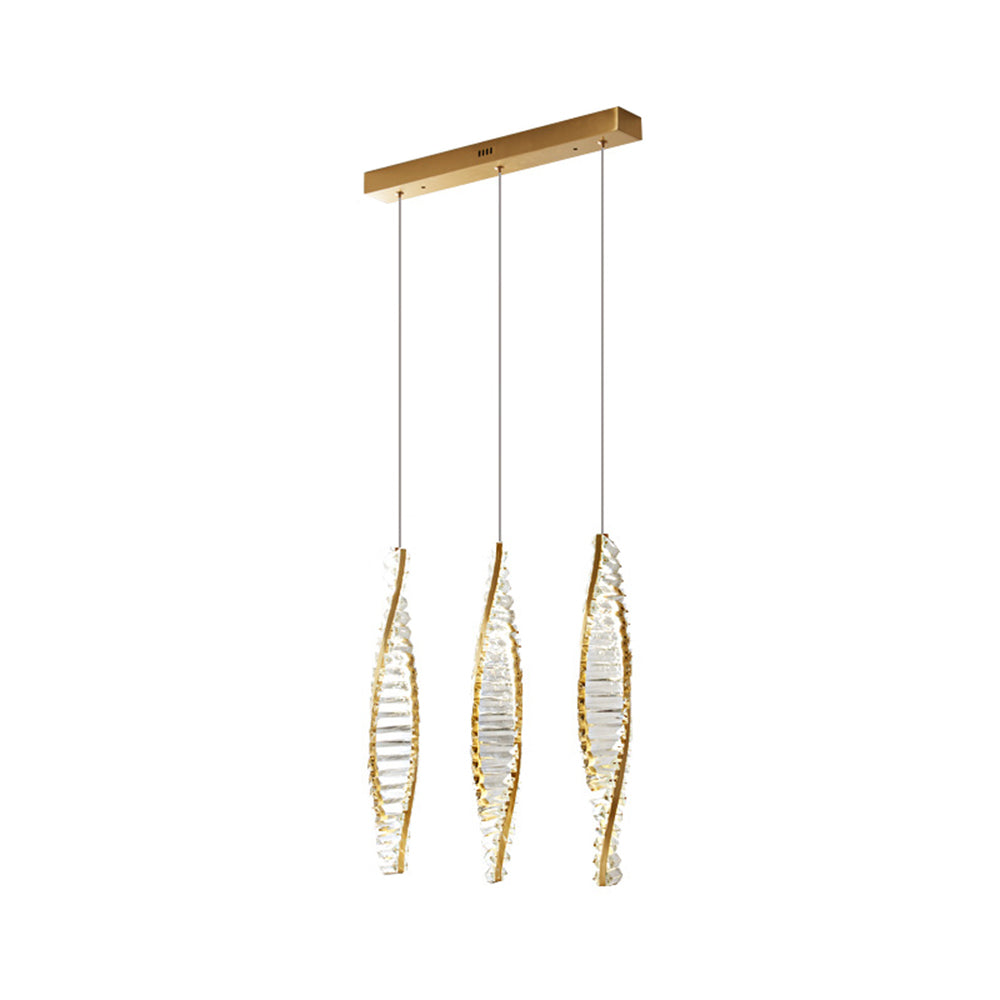 Marilyn Moderne Spiraalvormige Strook Hanglamp Metalen/Kristal Zwart/Goud Woon/Slaap/Eetkamer