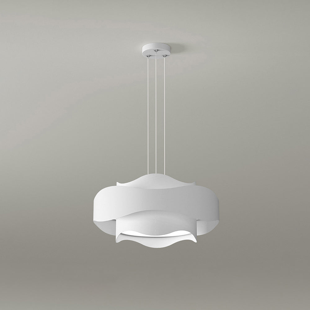 Carina Art Deco Bloemvorm Metalen Hanglamp, Wit, Woonk/Eetk/ Slaapkamer