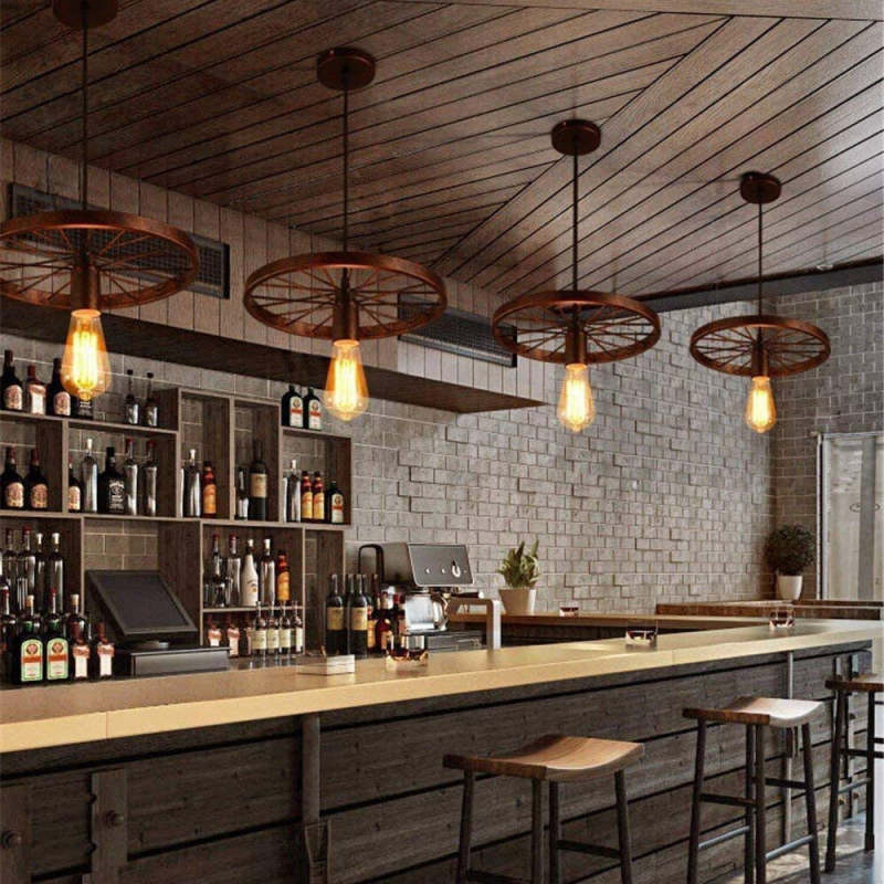 Valerio Retro LED Hanglampen Loft Zwart Rust Metaal Woonkamer