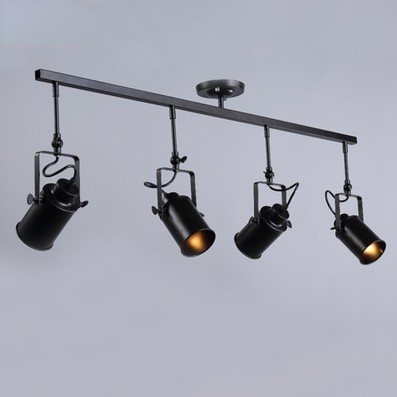 Valerio Vintage Verstelbare Semi-inbouwplafondlamp, Zwart Woonkamer