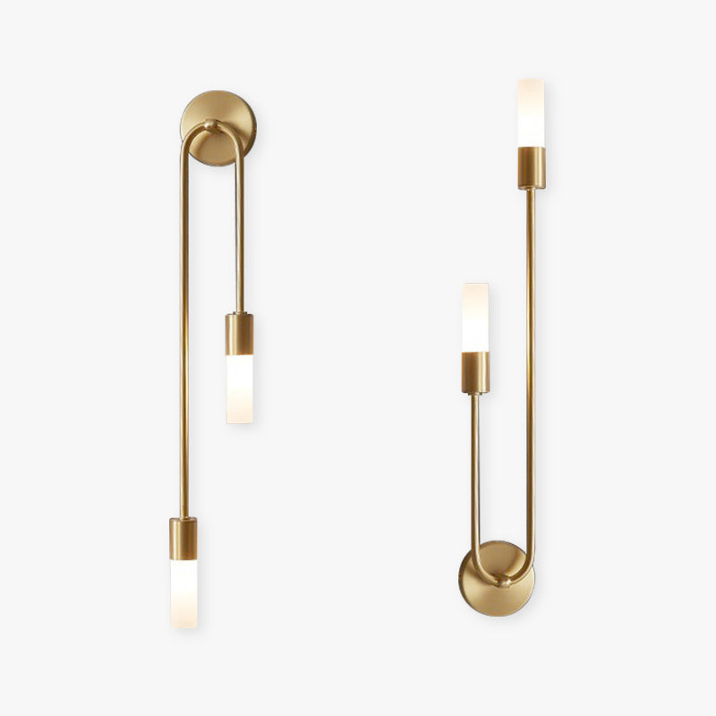 Meza Design Gebogen LED Wandlampen Goud Acryl Metaal Slaapkamer