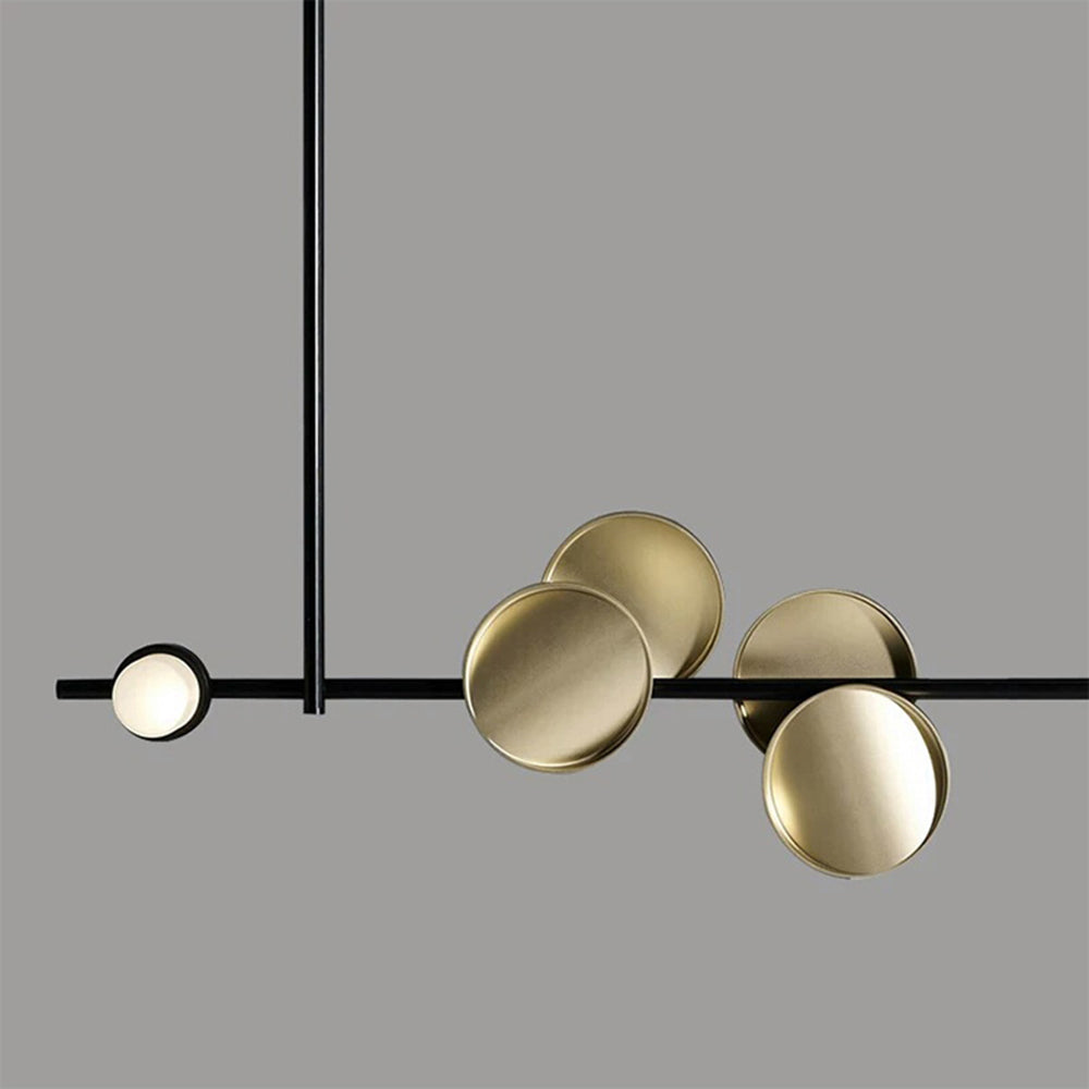 Elio Minimalistische Design Lineaire Metalen Hanglamp, Zwart, Woonk/Eetkamer