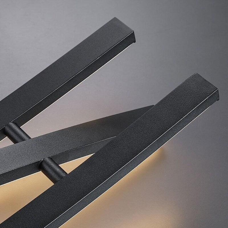 Louise Cross Curve LED Hanglampen Zwart Metaal Silicagel Eetkamer