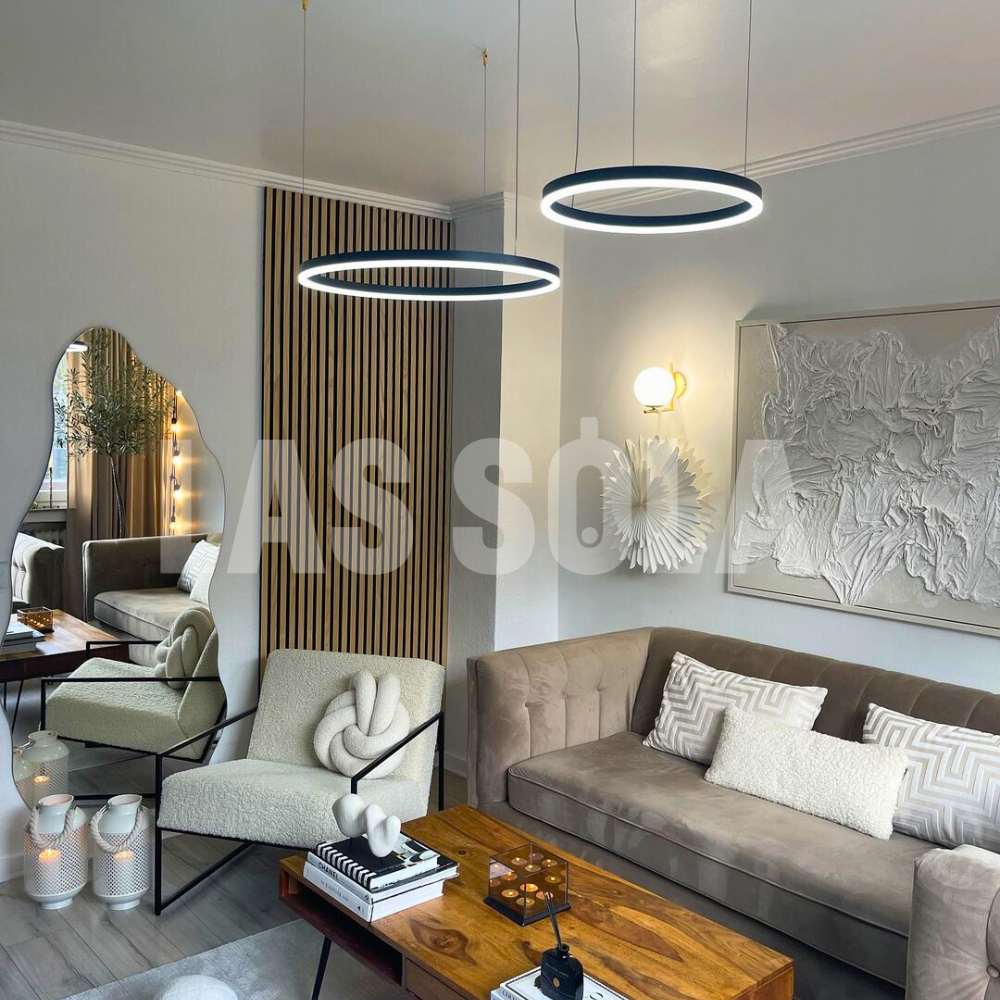 Alonza Moderne Grote Hanglampen Wit Metaal Slaapkamer Woonkamer Tir-Cirkel