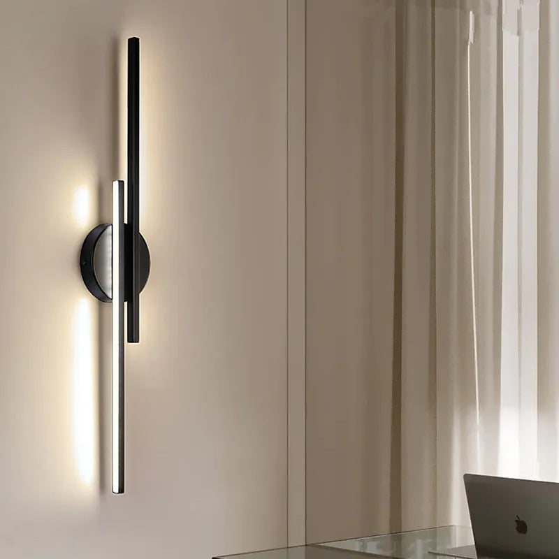 Marcus Moderne Lineaire/Ronde LED Wandlamp Zwart/Wit Metaal/Acryl Slaap/Woonkamer