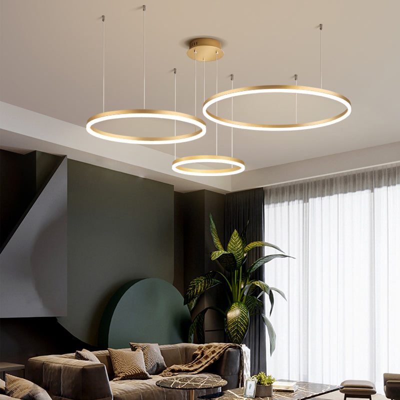 Alonza Moderne Grote Hanglampen Wit Metaal Slaapkamer Woonkamer Tir-Cirkel