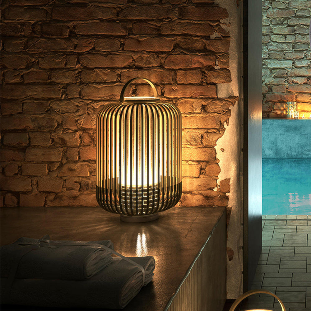 Muto Moderne Design LED Buitenlamp Zwart Bamboe/Acryl Buiten