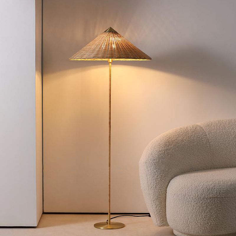 Muto Moderne Design LED Metalen Rotan Vloerlamp Metaal/Stof Slaapkamer