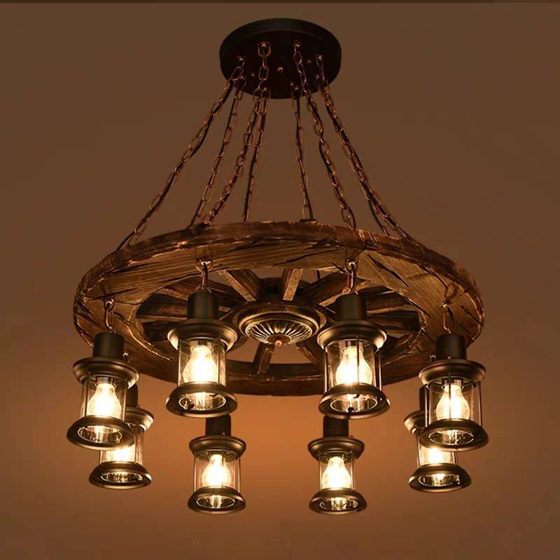 Brio Vintage Metalen Hanglamp Hout/Metaal Woonkamer Keuken