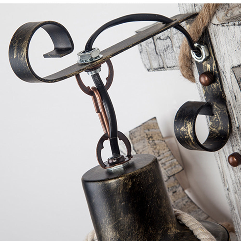 Carina Anchor Lantern Wall Lamp, Vintage/Antique, Wood, Bedroom
