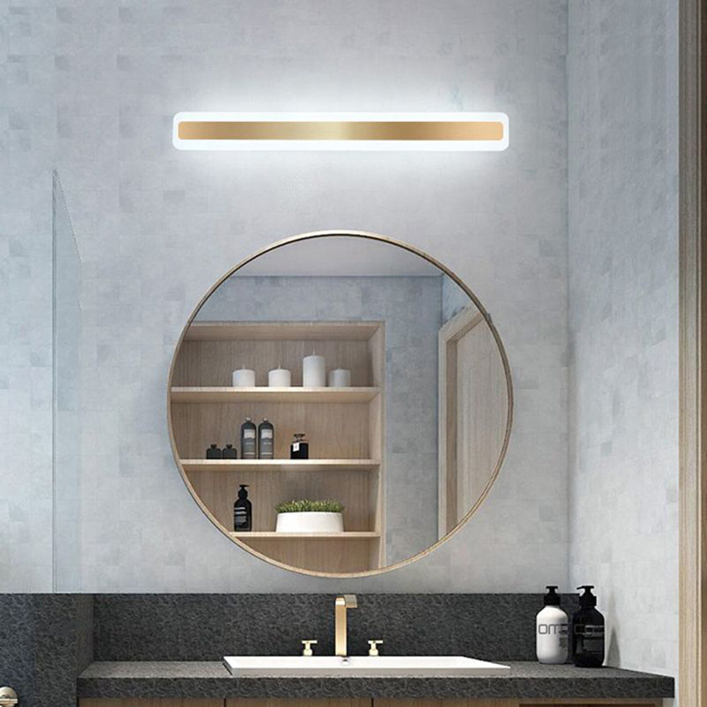 Leigh Moderne Rechthoekige Wandlamp Goud Metaal Badkamer Slaapkamer