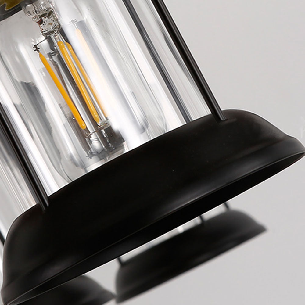 Brio Retro Metal/Wood Lantern Pendant Light, Walnut