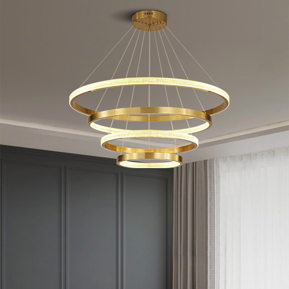 Kirsten Moderne Ronde LED Hanglamp Zwart/Goud Metaal/Arcyl Slaap/Woon/Eetkamer