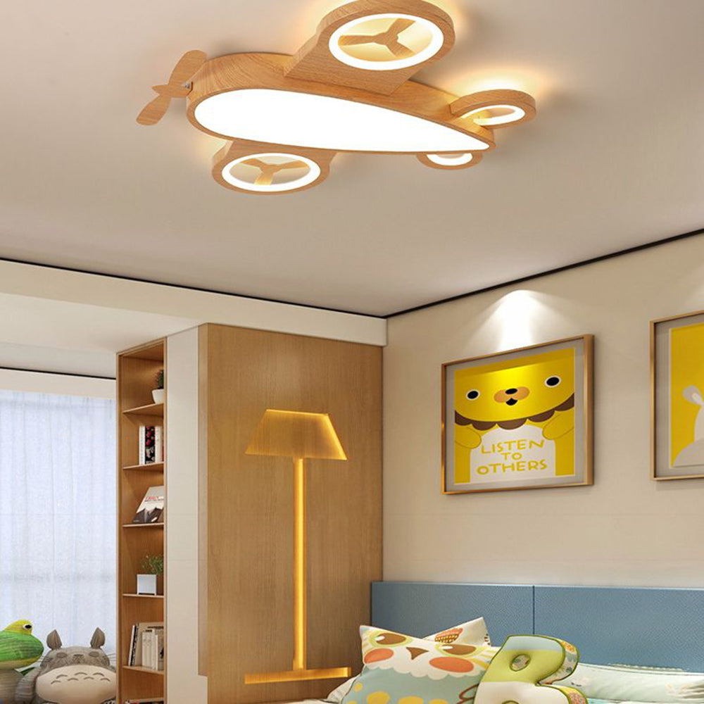 Minori Design Kleine LED Plafondlamp Zwart Hout Metaal Woonkamer
