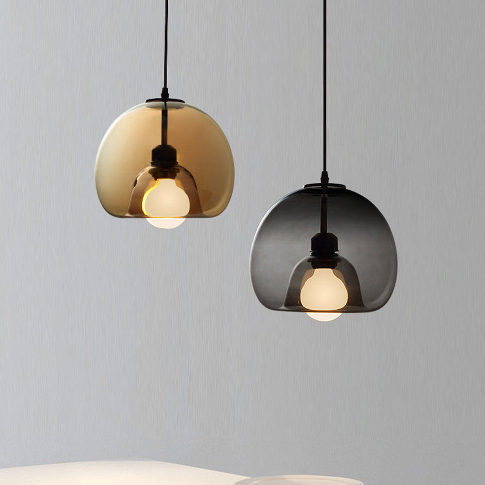 Hailie Moderne LED Hanglampen Rookgrijs Metaal Glas Eetkamer