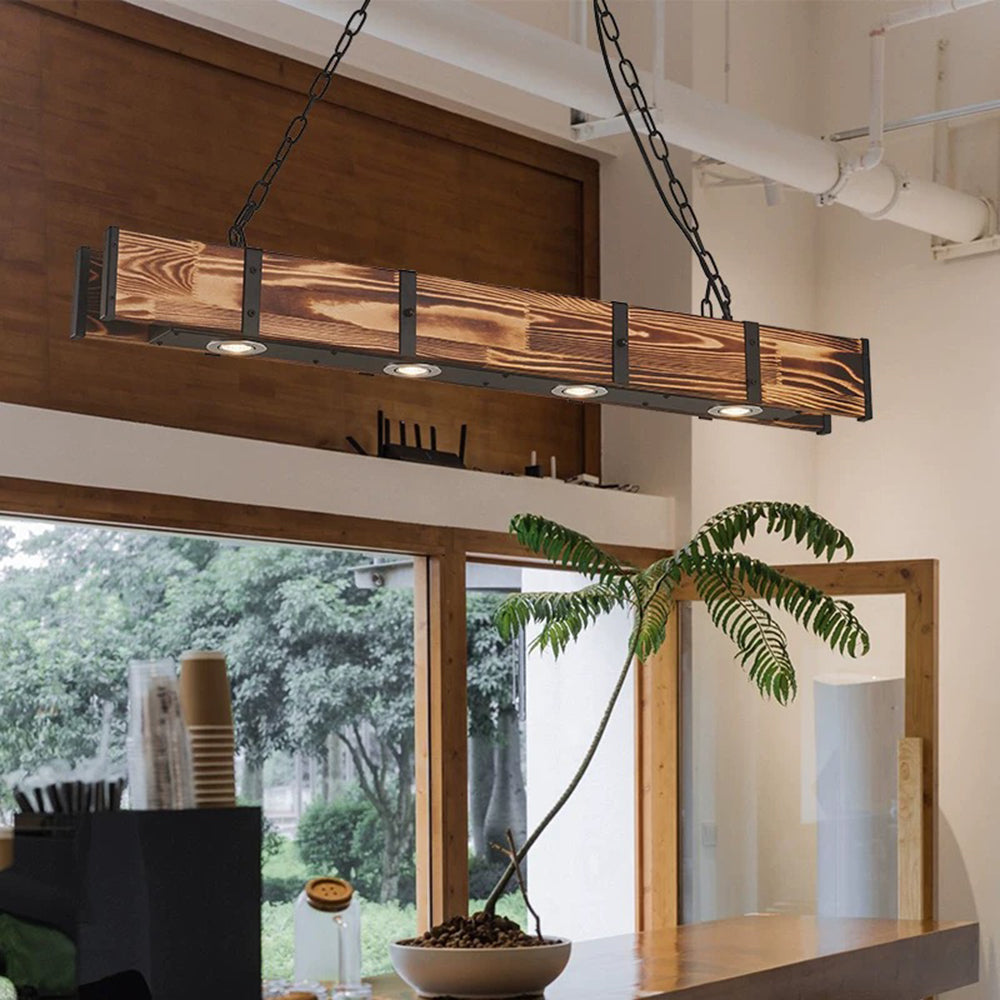 Vincent Industrie LED Hanglampen Zwart Metaal Hout Woonkamer Slaapkamer