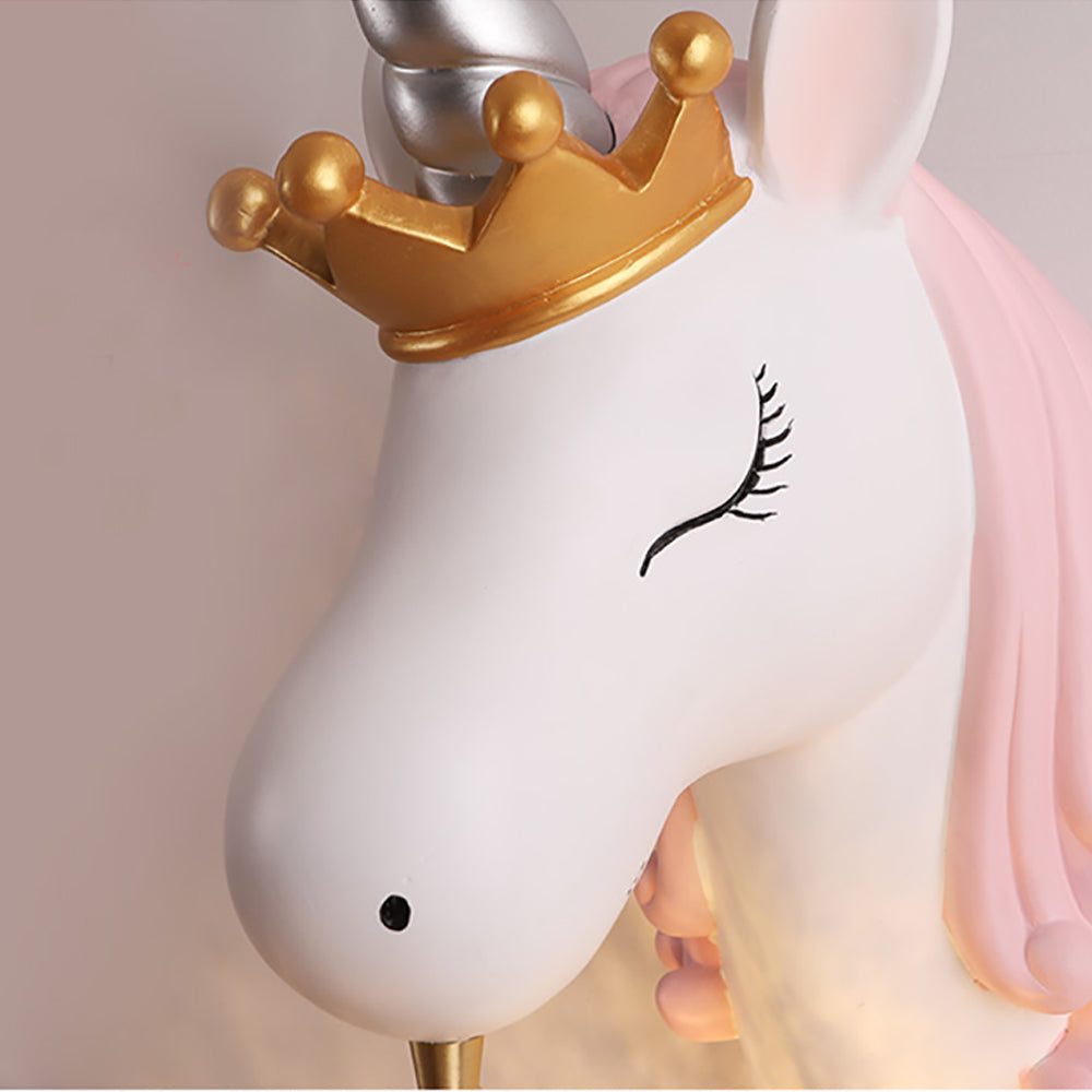 Minori Design Eenhoorn LED Wandlamp Hars Wit/Goud Slaap/Kinder/Woon/Eetkamer