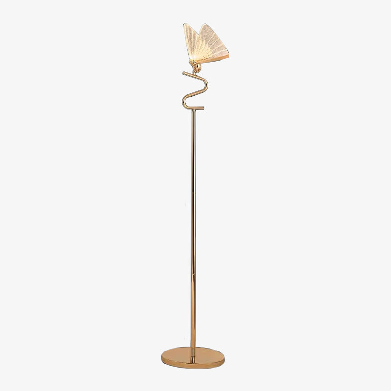 Kady Design Vlinder LED Vloerlamp/Tafellamp Metaal/Acryl Goud/Transparant Woonkamer/Slaapkamer