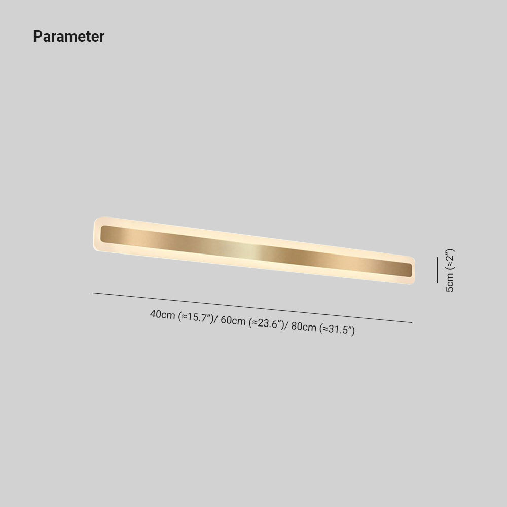 Leigh Moderne Rechthoekige Wandlamp Goud Metaal Badkamer Slaapkamer