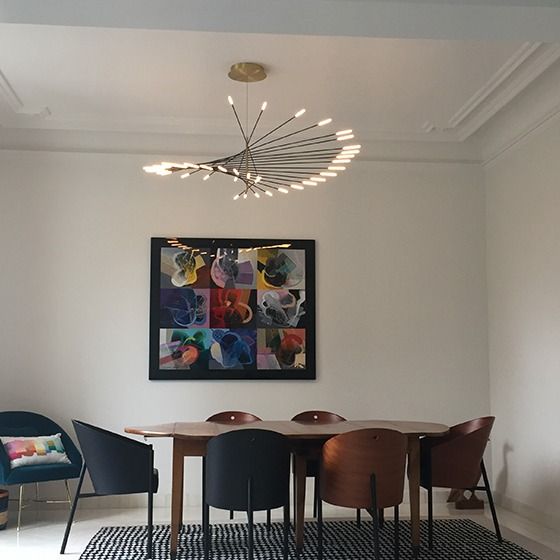 Lowry Moderne LED Kroonluchters Zwart Goud Metaal Woonkamer