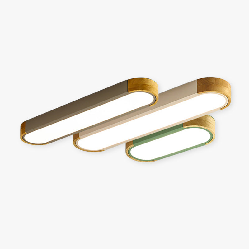 Morandi Design LED Plafondlampen Aangenaam Wit/Grijs/Groen Hout/Acryl Eetkamer