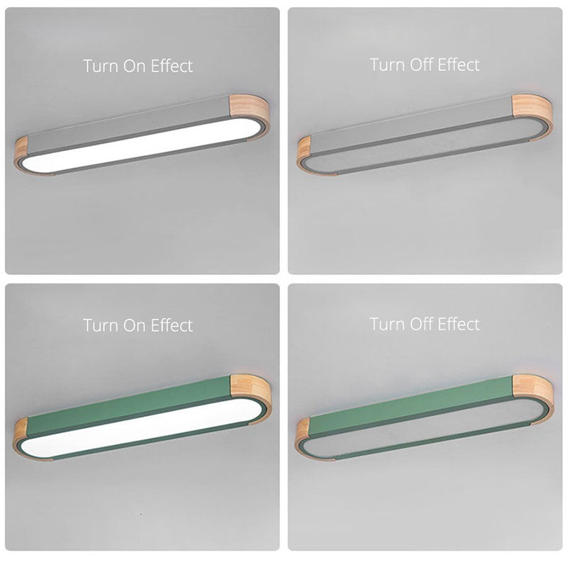 Morandi Design LED Plafondlampen Aangenaam Wit/Grijs/Groen Hout/Acryl Eetkamer