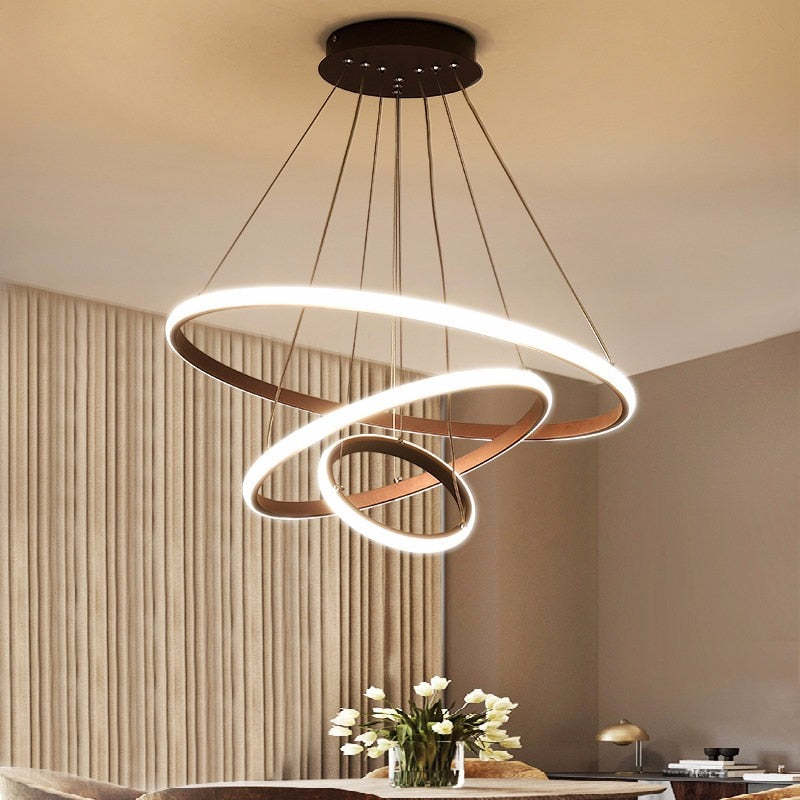 Alonza Moderne LED Hanglampen Wit Buitenste Verlicht 2/3/4 Ringen