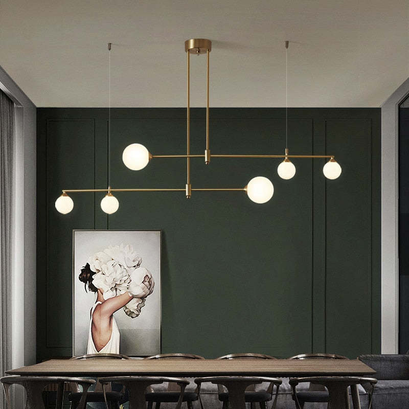 Valentina Moderne Bubble Hanglampen Goud Koper Glas Slaapkamer