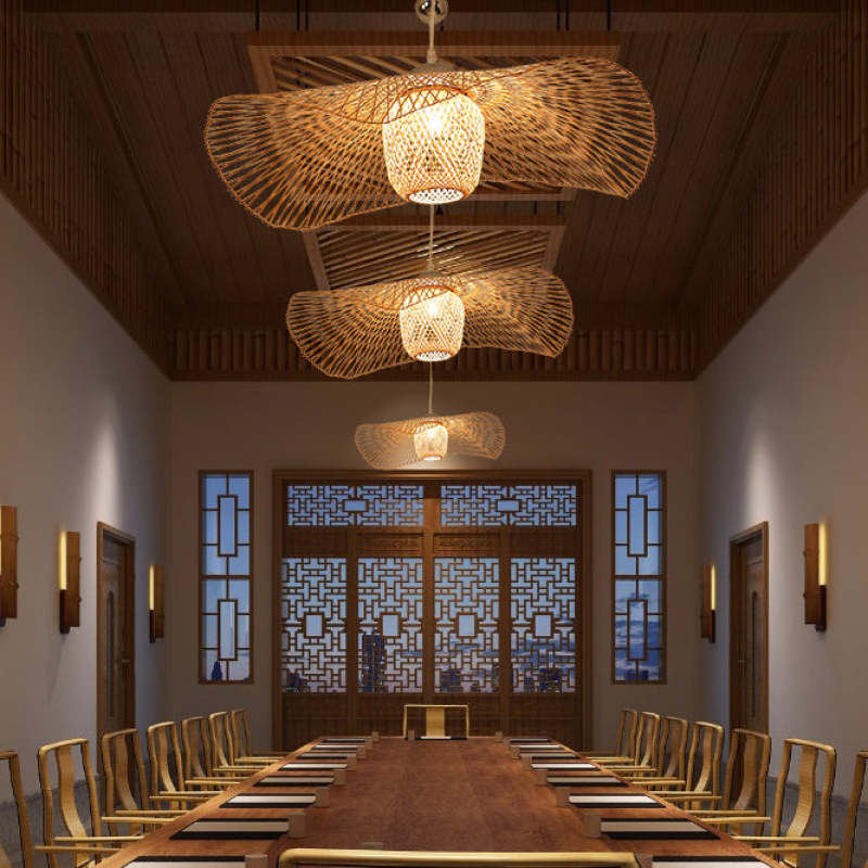 Muto Moderne Hanglampen Hout Metaal Rattan Woonkamer Slaapkamer