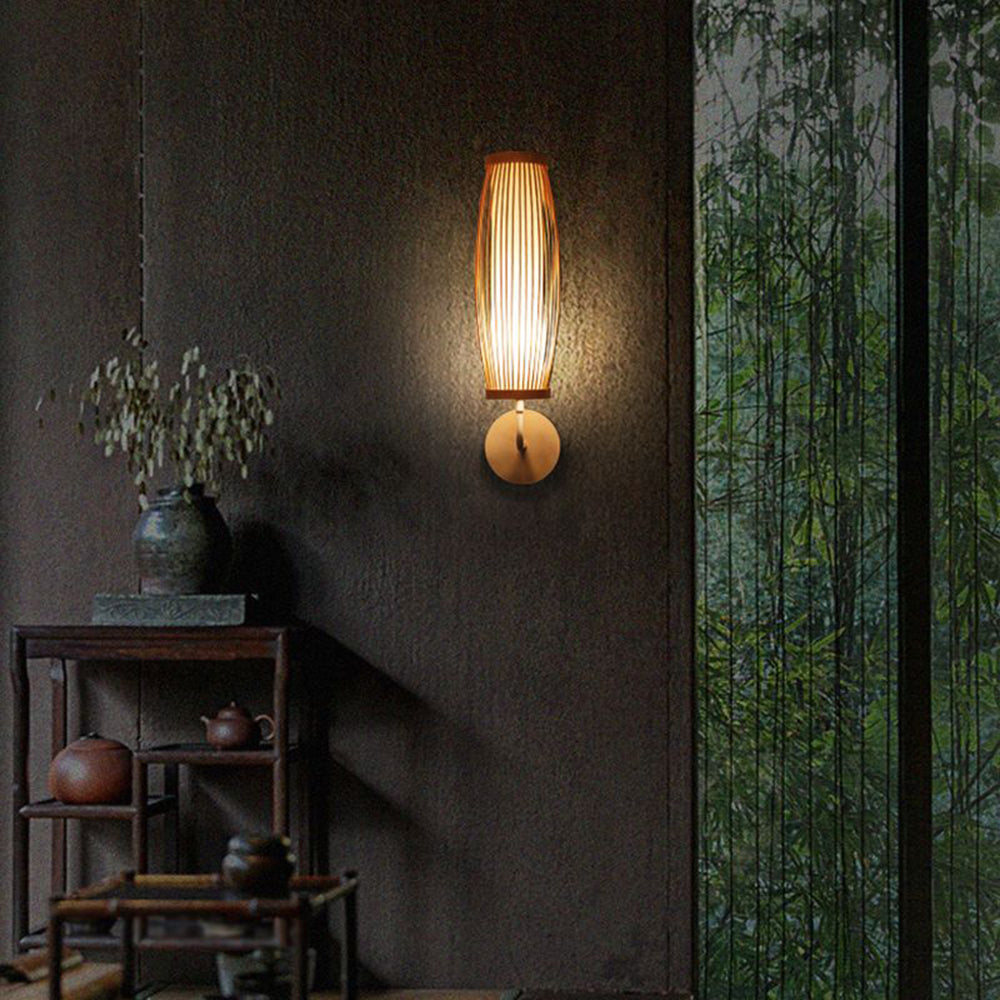 Muto Modern Design LED Wandlamp Bruin Bamboe Metaal Slaapkamer