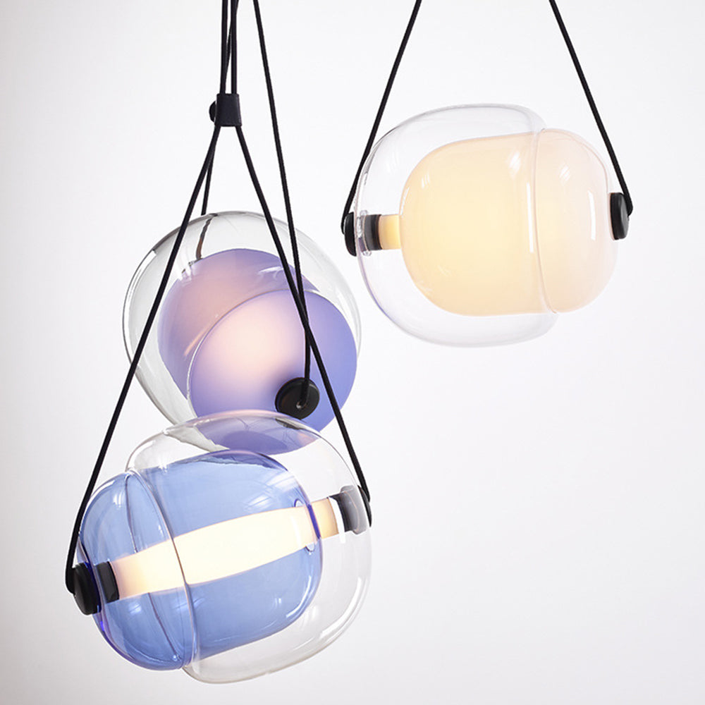 Hailie Moderne Design LED Hanglamp Geel Blauw Wit Glas Metaal Keuken