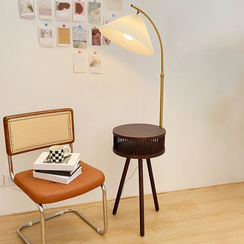 Ozawa Retro Design LED Geplooide Vloerlamp Metaal/Hout Nachtkastje Eetkamer/Woonkamer