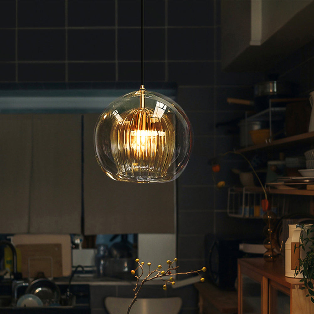 Hailie Modene Bol LED Hanglamp Metaal/Glas Helder/Amber Slaap/Eet/Woonkamer