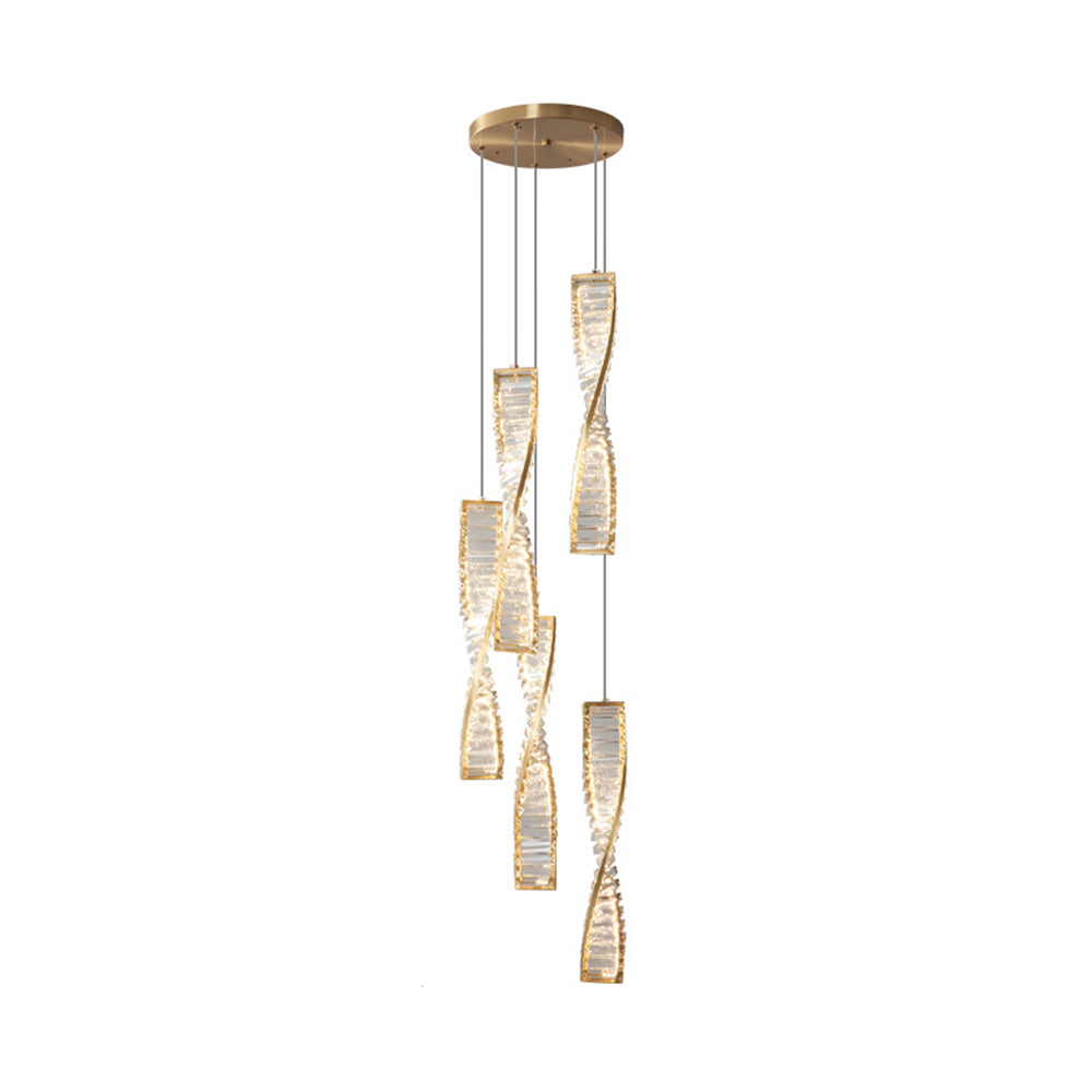 Marilyn Moderne Spiraalvormige Strook Hanglamp Metalen/Kristal Zwart/Goud Woon/Slaap/Eetkamer