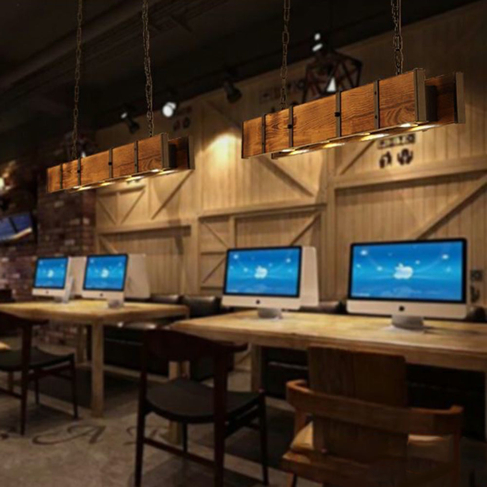 Vincent Industrie LED Hanglampen Zwart Metaal Hout Woonkamer Slaapkamer