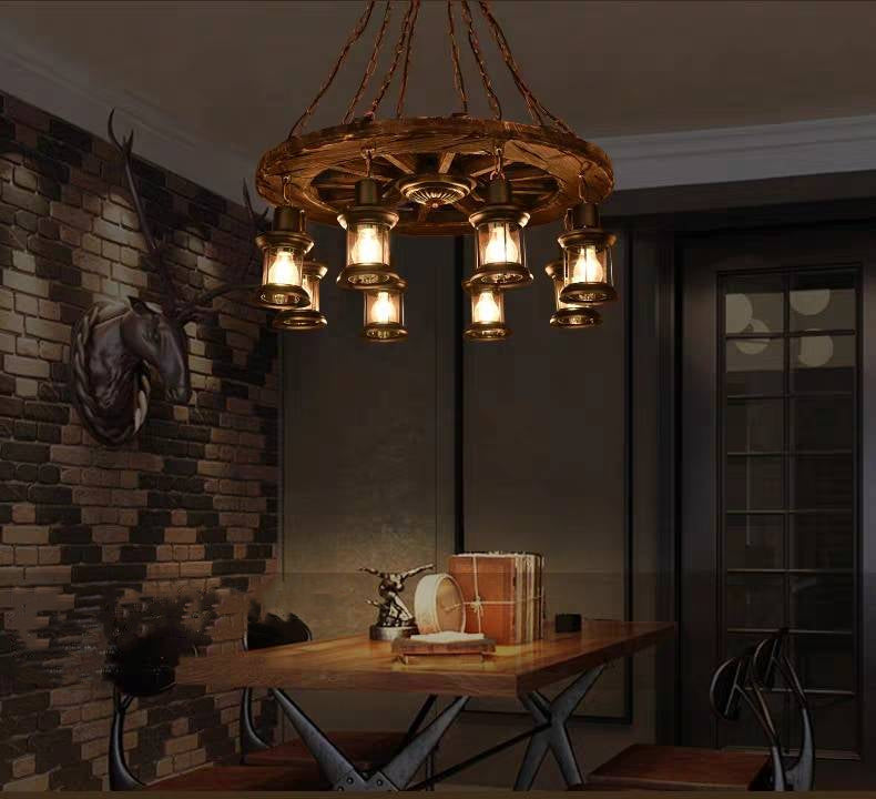 Brio Vintage Metalen Hanglamp Hout/Metaal Woonkamer Keuken