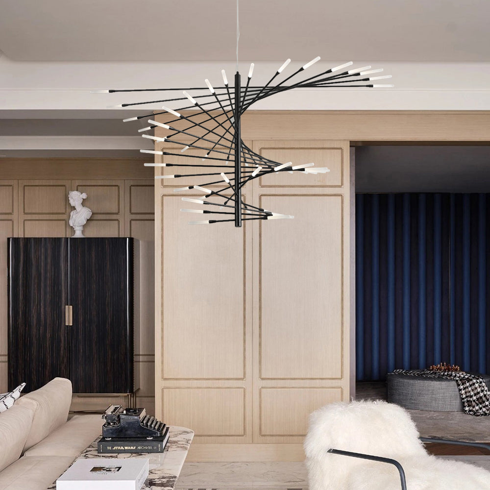 Lowry Moderne LED Kroonluchters Zwart Goud Metaal Woonkamer