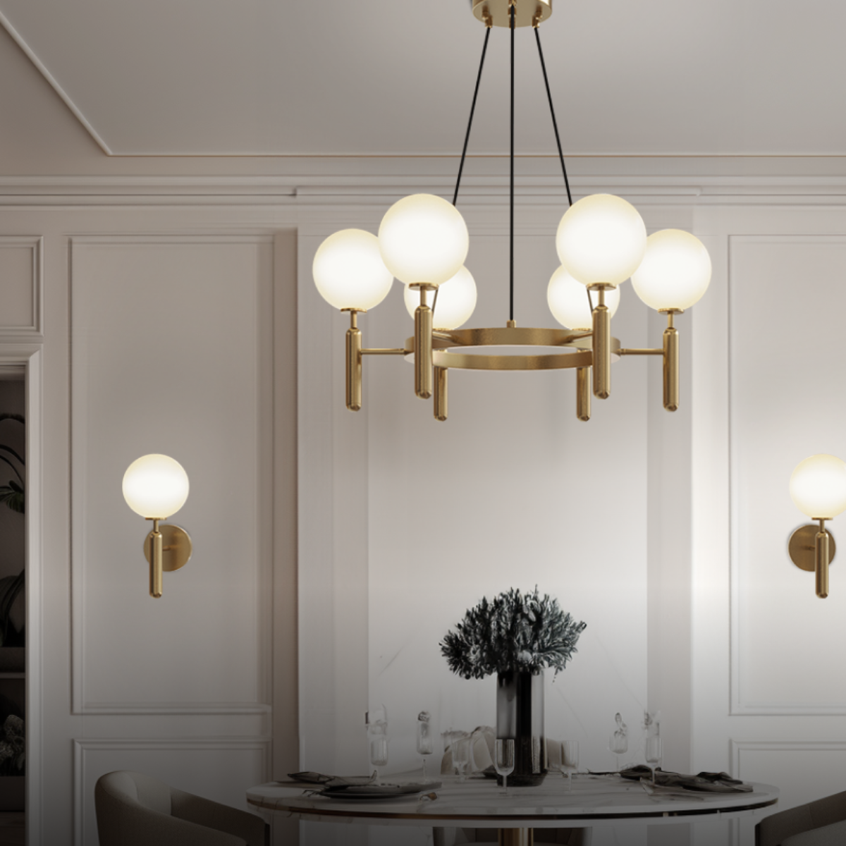Marilyn Moderne Design LED Kroonluchters Gouden Metaal Woonkamer