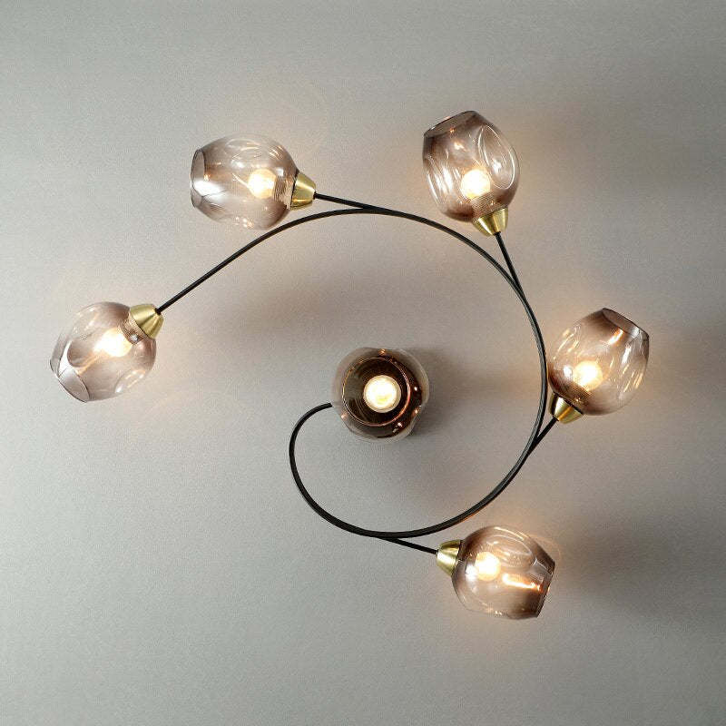 Valentina Moderne Mooi LED Plafondlampen Stijlvol Zwart Metaal/Glas Slaapkamer