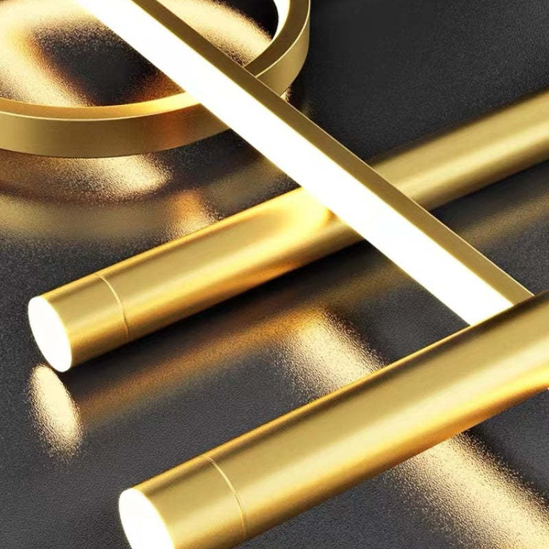 Madina Ronde LED Hanglampen Zwart Goud Metaal Silica Gel Eetkamer