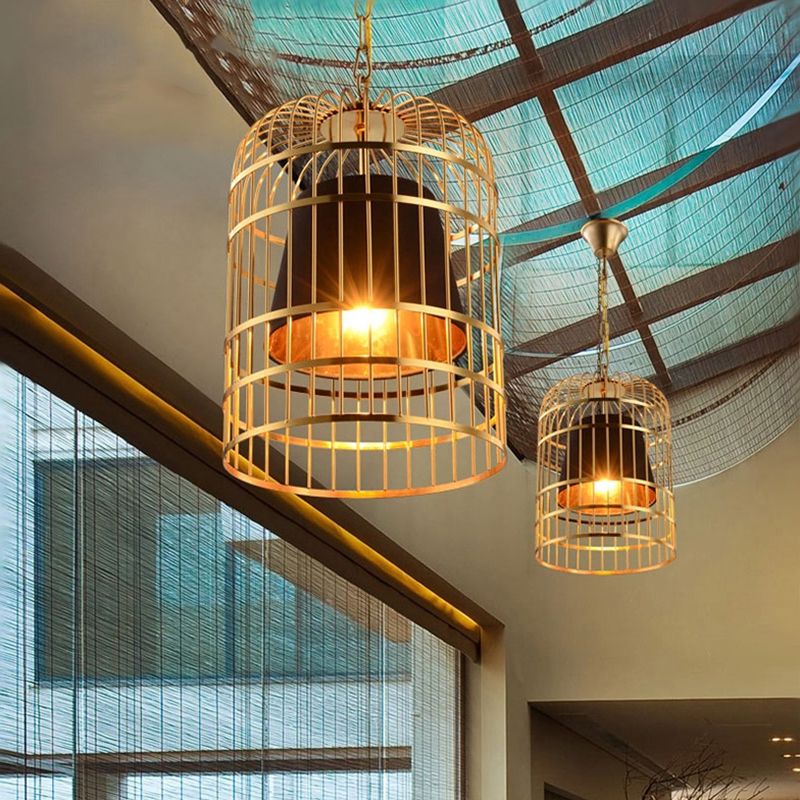 Valerio Vintage Bird Cage Metal Pendant Light