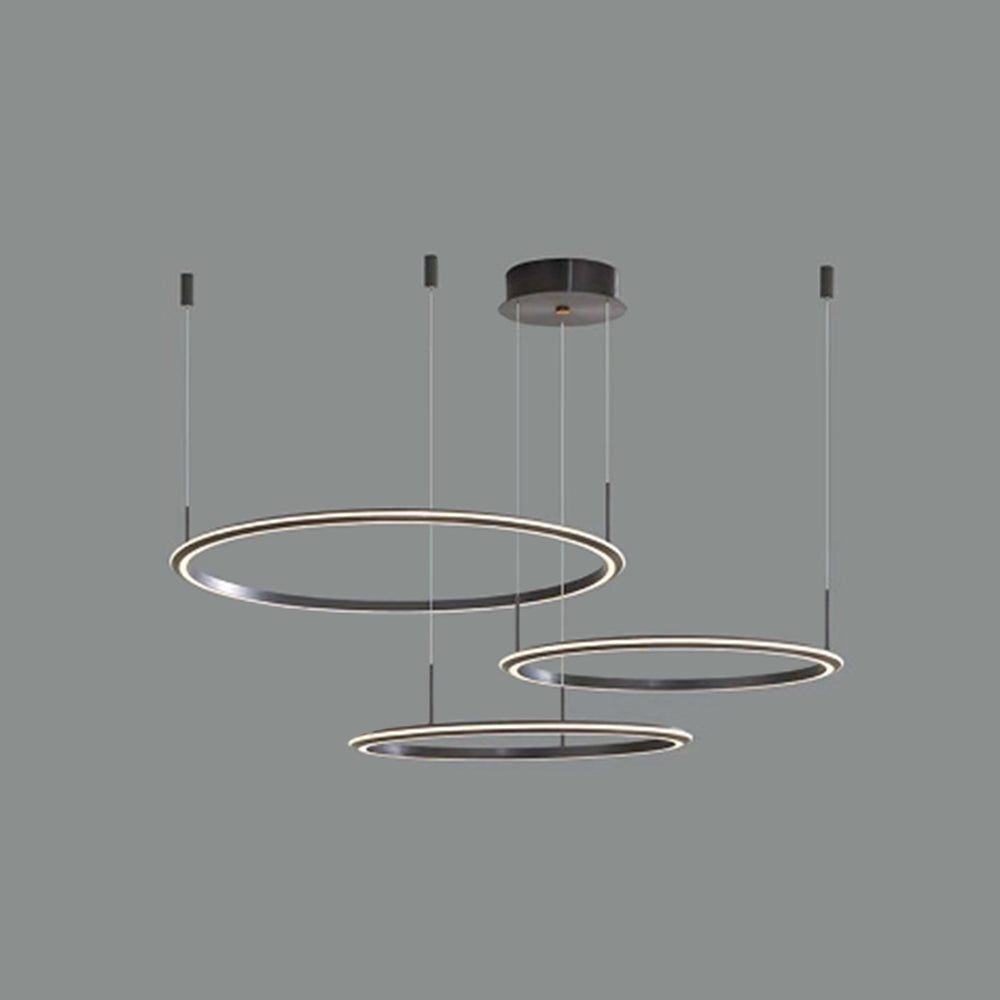Alonza Minimalist Ring Metal Pendant Light, Black