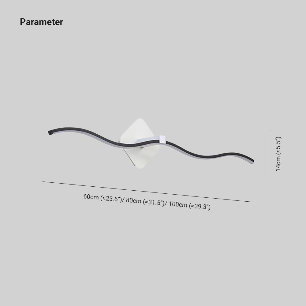 Louise Moderne Design LED Minimalistische Wave Lineaire Wandlamp Metalen Zwart/Wit Woon/Slaap/Badkamer
