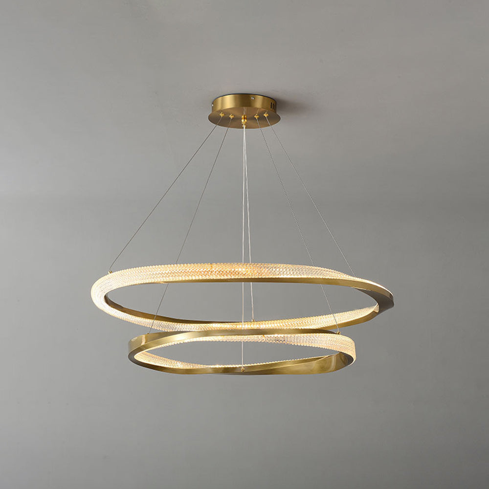 Alonza Minimalist Ring Spiral Shape Metal Pendant Light,Gold