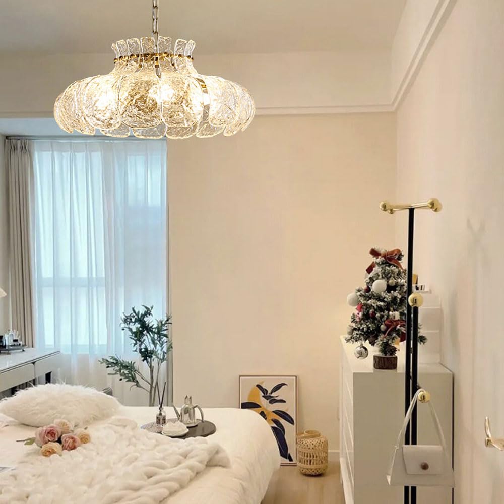 Carina Modern Peer Gevormd Kroonluchters IJs Smelten Glas Slaapkamer
