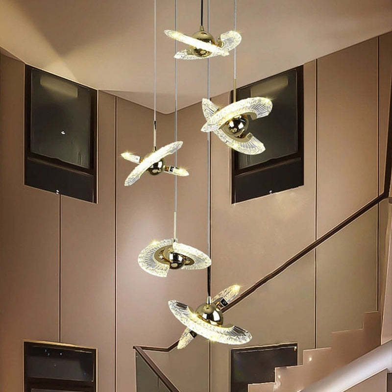 Kristy Modern Draaibaar Hanglamp Goud Metaal Acryl Woonkamer Slaapkamer