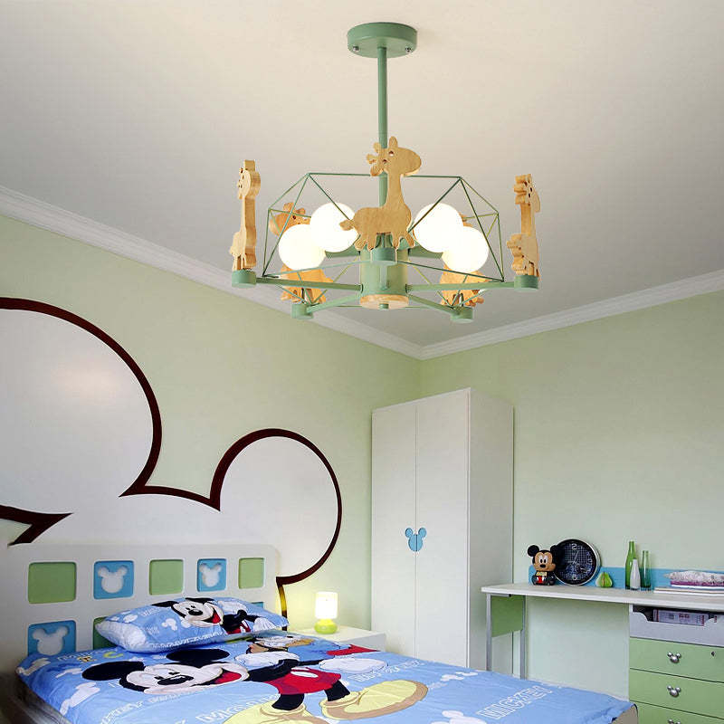 Minori Moderne Leuke LED Plafondlampen Grijs Groen Hout Metaal Eetkamer