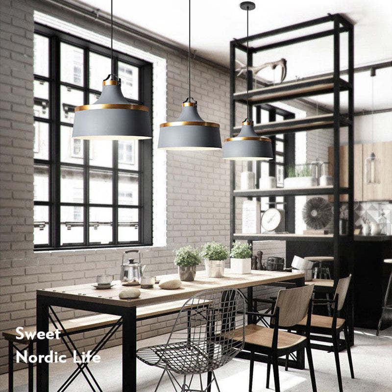 Morandi Modern Danish Hanglampen Blauw Zwart Wit Metaal Woonkamer