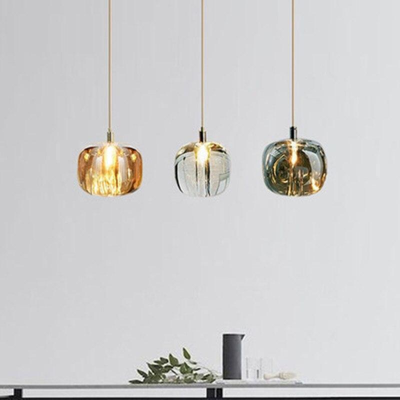 Hailie Moderne Bubbel Hanglampen Amber Helder Rookgrijs Glas Woonkamer